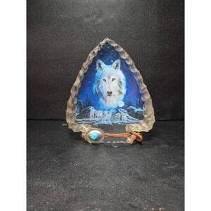 Hamilton Collection Twilights Watch Mystic Wolf Arrowhead Collectible Decor‎